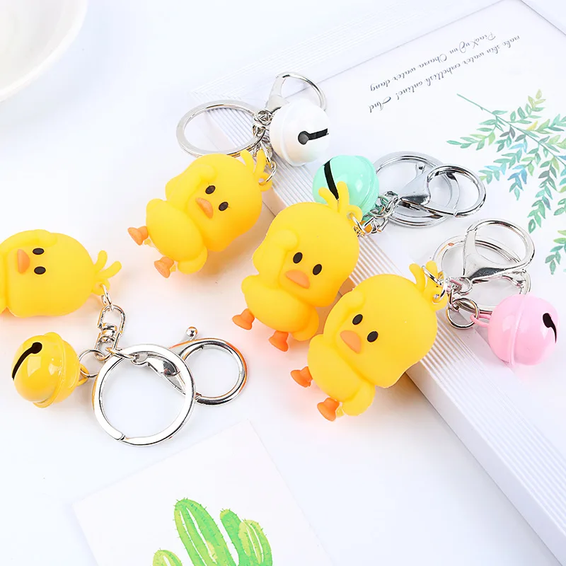 Новинка 2019 желтая утка мультяшная металлическая цепочка для ключей с