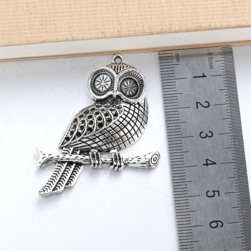 5pcs 50x40mm Ancient silver owl lucky Necklace Pendant Jewelry Accessory Making Retro Style 0509 | Украшения и аксессуары