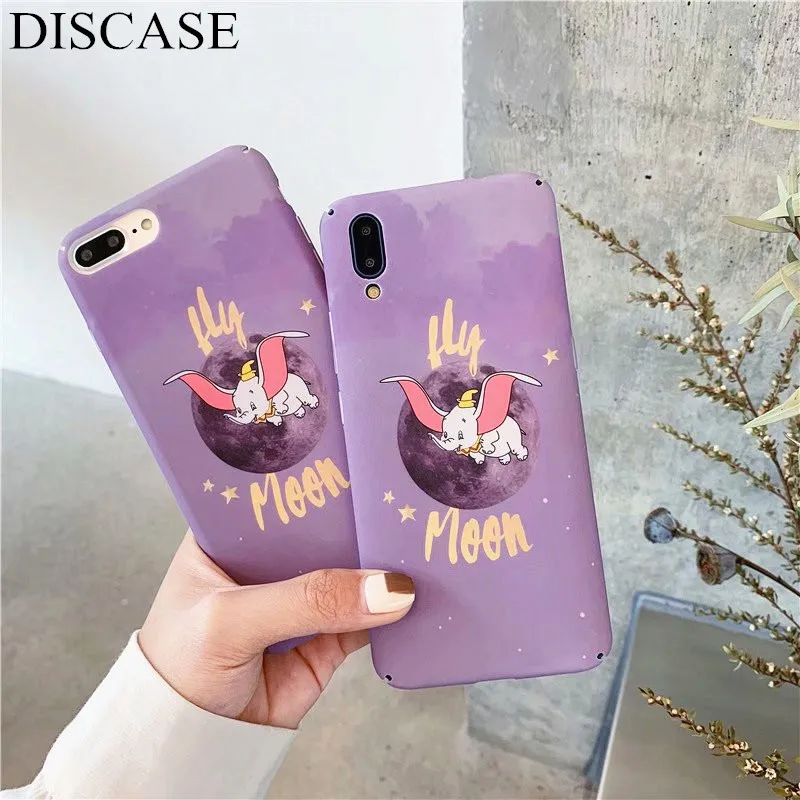 DISCASE фиолетовый животный слон с крыльями чехол для телефона iphone 8 7 6 6s plus XS MAX XR