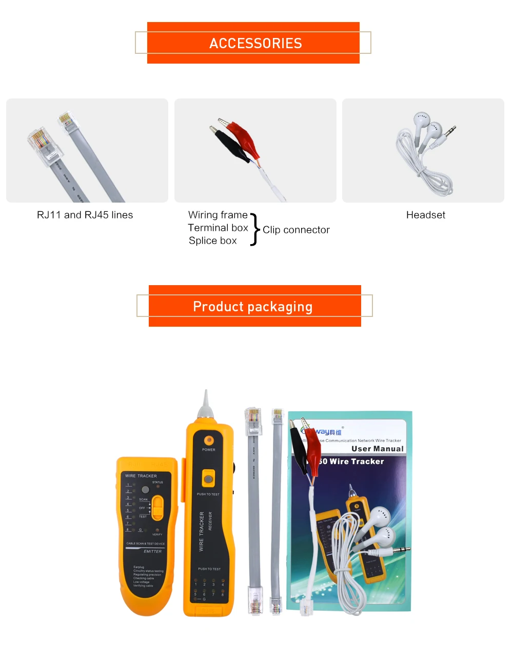 Горячая новинка UTP STP Cat5 Cat6 RJ45 линия Finder телефонный провод трекер Tracer диагностический тон набор инструментов LAN Сетевой кабель тестер JW-360