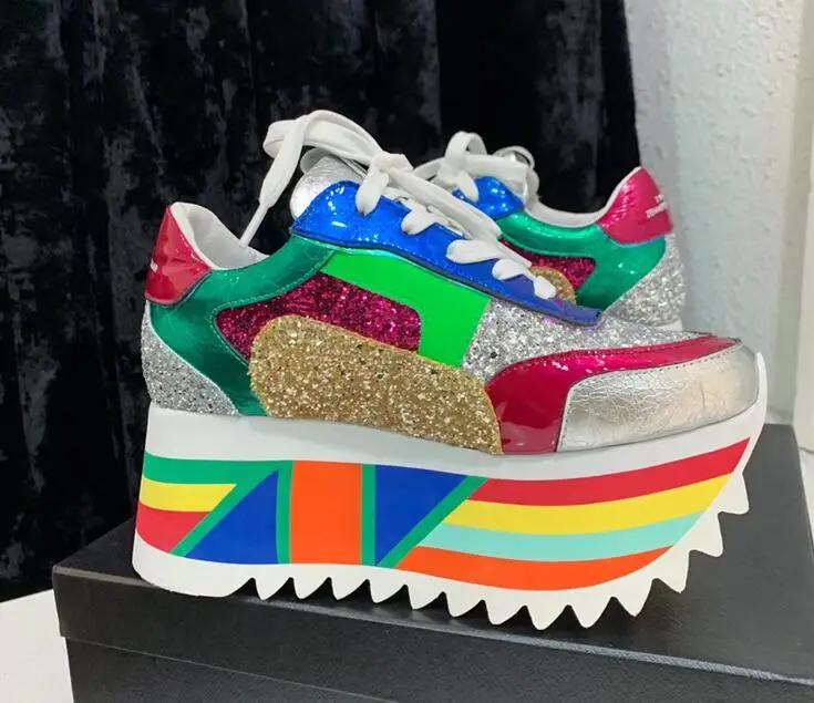 Женские кроссовки на вулканизированной платформе модные сникеры с рисунком в