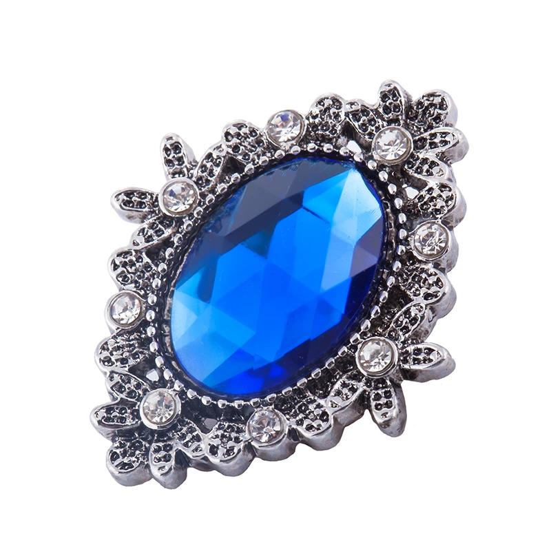 New big blue rhinestone sun flower 18mm snap button snaps jewelry fit bracelets&ampbangles for women | Украшения и аксессуары