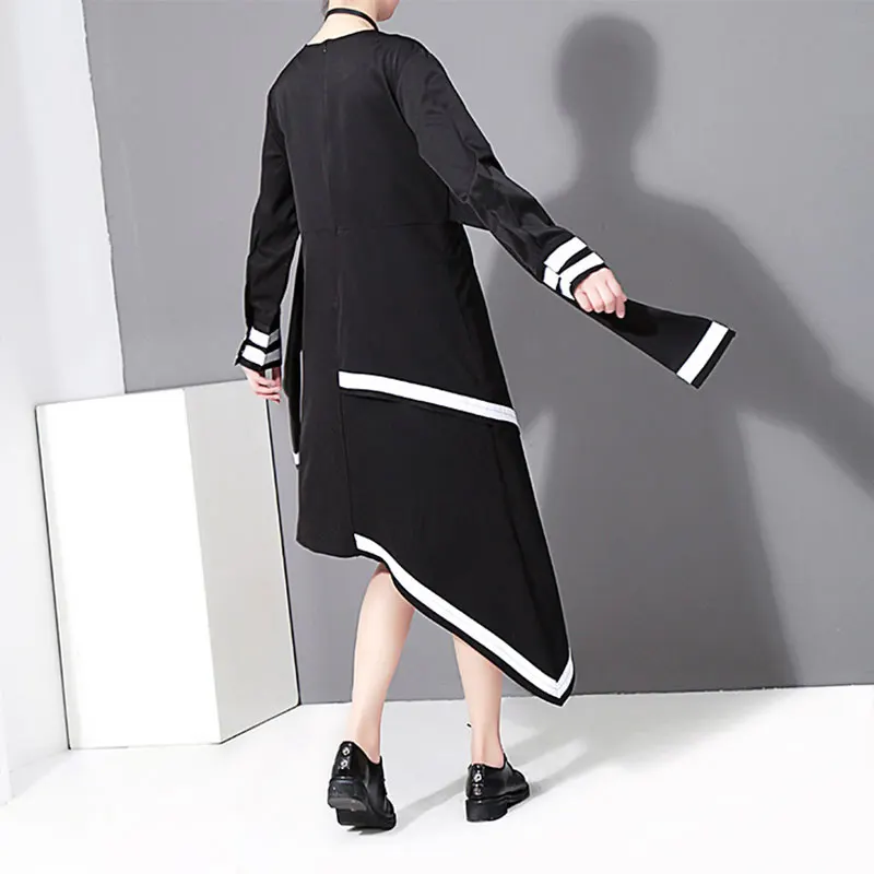 2017 г. женские осенние лук украшения полосатый лоскутное тонкие платья Новое