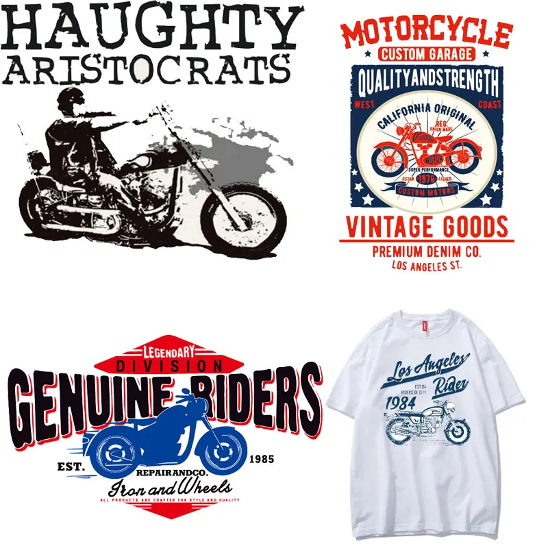 

Fashion Trend Top Motorcycle Men's Clothing Iron on Patches Heat Transfer Clothes Sticker Vinyl DIY T-shirt Jacket Accessories