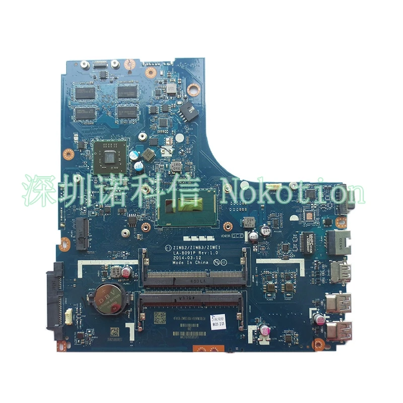 Материнская плата NOKOTION для ноутбука Lenovo B50 70 ZIWB2/ZIWB3/ZIWE1 LA B091P I5 4210U DDR3L работает|laptop