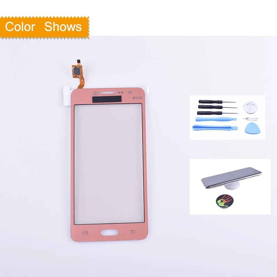 pink with gift G532 сенсорный экран для samsung Galaxy J2 Prime G532 SM-G532 сенсорный экран дигитайзер панель сенсор Переднее стекло Внешний объектив без ЖК-дисплея - Цвет: pink with gift