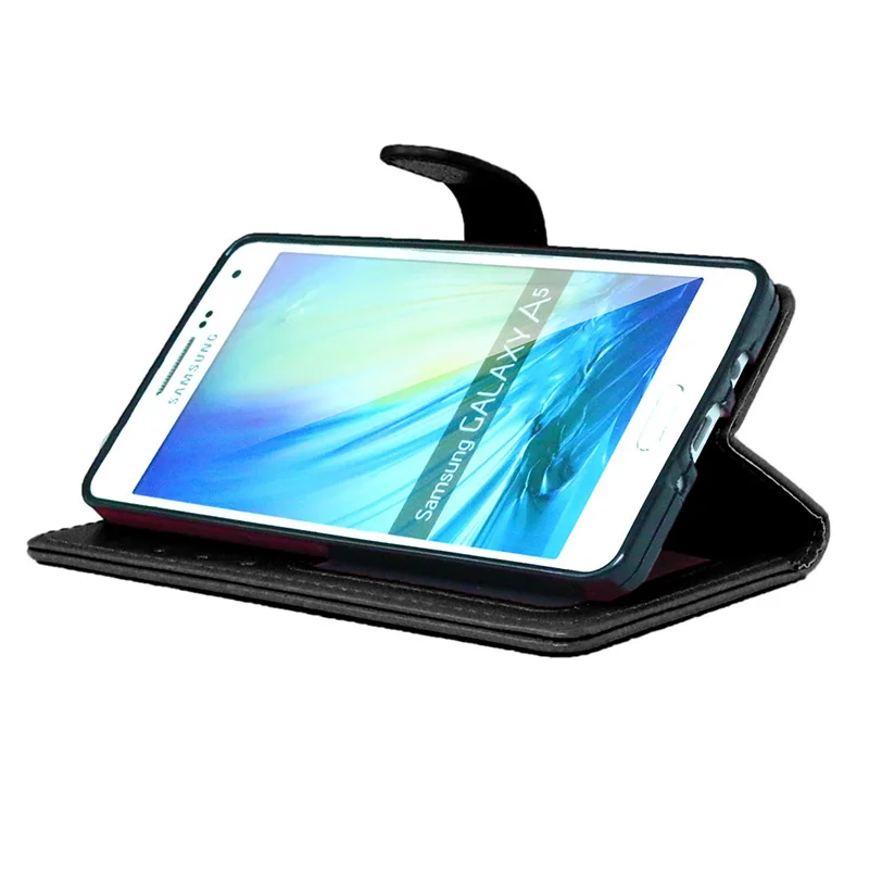 Luxury Wallet PU Leather Case Cover For Samsung Galaxy A5 SM-A500F Duos Cell Phone Shell Back Flip With Card Holder | Мобильные