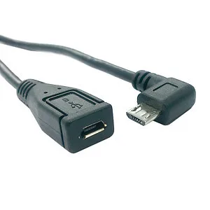 

90 Degree Right Angled Micro USB 2.0 Male to Female Tablet Phone Extension Cable