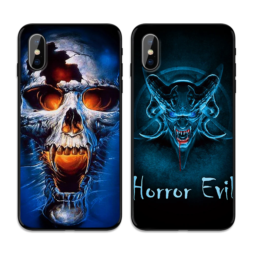 Мягкий чехол из ТПУ satanic scary skull для Apple iPhone 6 6S 7 8 Plus 5 5S SE X XS MAX XR силиконовые