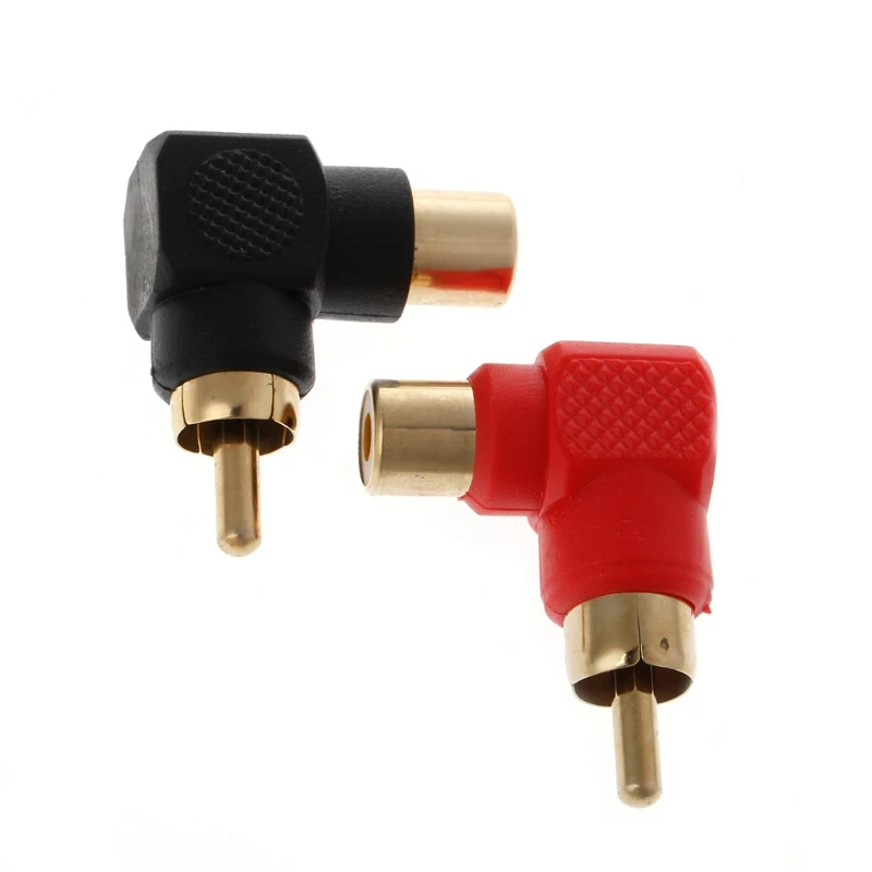 2 шт. RCA Коннектор Переходник штекер на гнездо 90 градусов правый угол M/F
