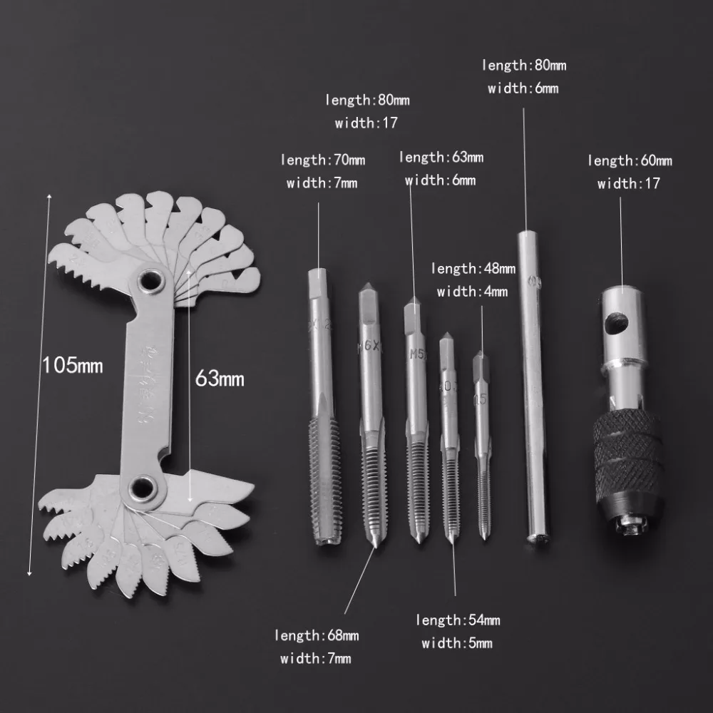 OOTDTY 7 шт. гаечный ключ и метрических M3/M4/M5/M6/M8 Т-образная ручка дюймовый стандарт