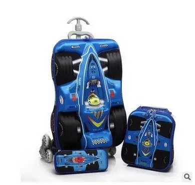 Boys Rolling Bag 3D stereo Boy's Car trolley case Cartoon Ch