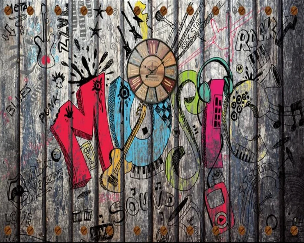 Обои на заказ 3d фотообои в стиле ретро ностальгические граффити обои для