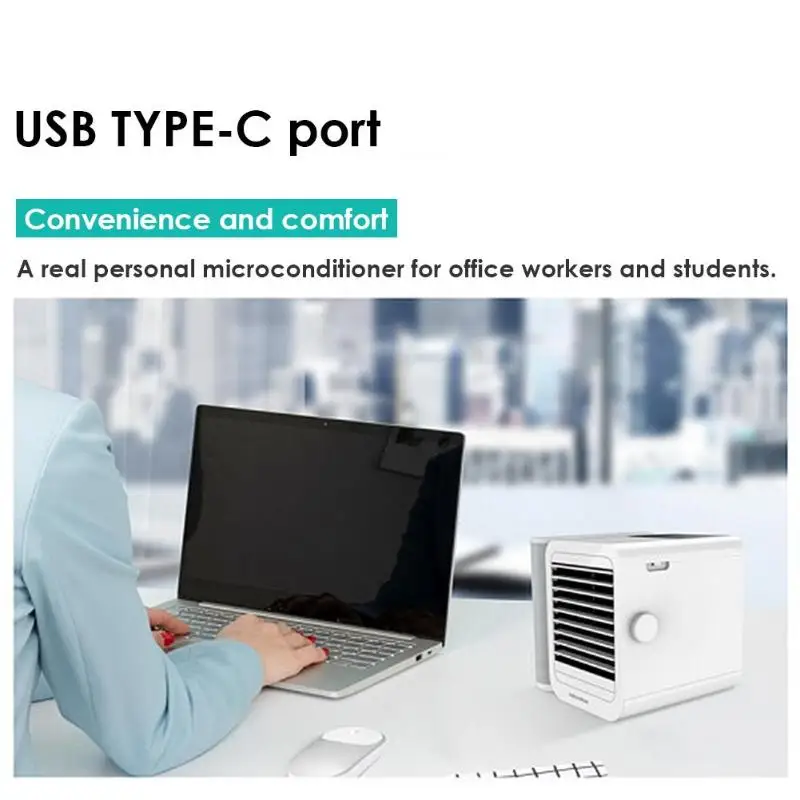 Мини Кондиционер, ЖК-дисплей, USB, летний кулер-увлажнитель, настольный, 1000 мл, охлаждающий вентилятор для воды, вентилятор для дома и офиса
