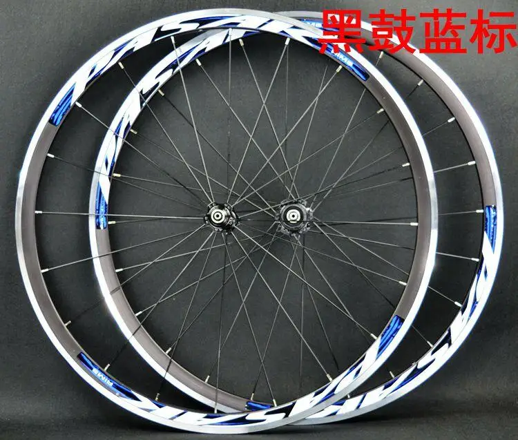 black hub blue PASAK 700C герметичные подшипники, набор колесных колес для шоссейного велосипеда 11/12 скоростей, колеса для велосипеда с плоским спицом C/V, Сверхлегкий тормоз, 1650 г, 30 мм обод - Цвет: black hub blue