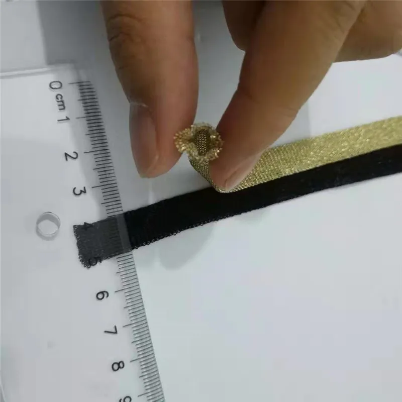 1 см широкая сетчатая лента полые ленты для шляпы одежды черная серебристая