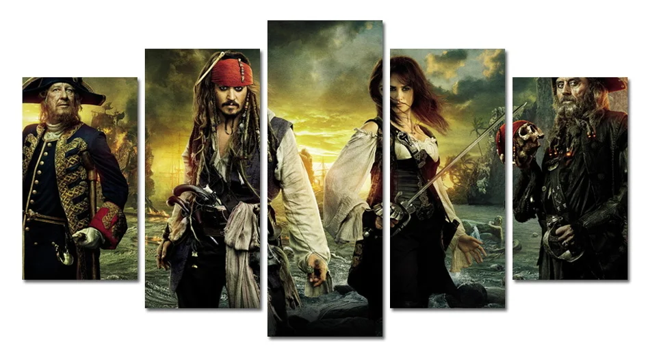 Без рамки печать Пираты Карибского моря картина Детская комната Декор холст