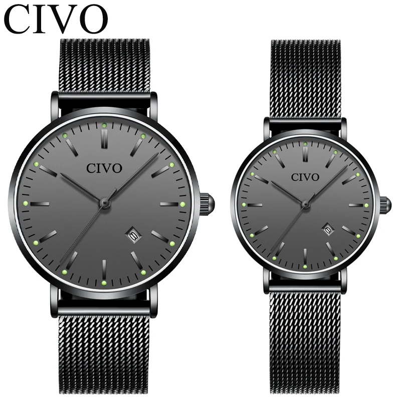 CIVO Модный Топ бренд парные часы Роскошные бриллиантовые Montre Пара набор