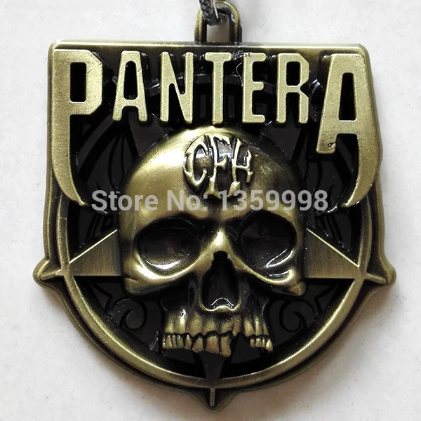 Музыка группы Pantera тяжелых металлов логотип 3D золото 5 см металлический брелок