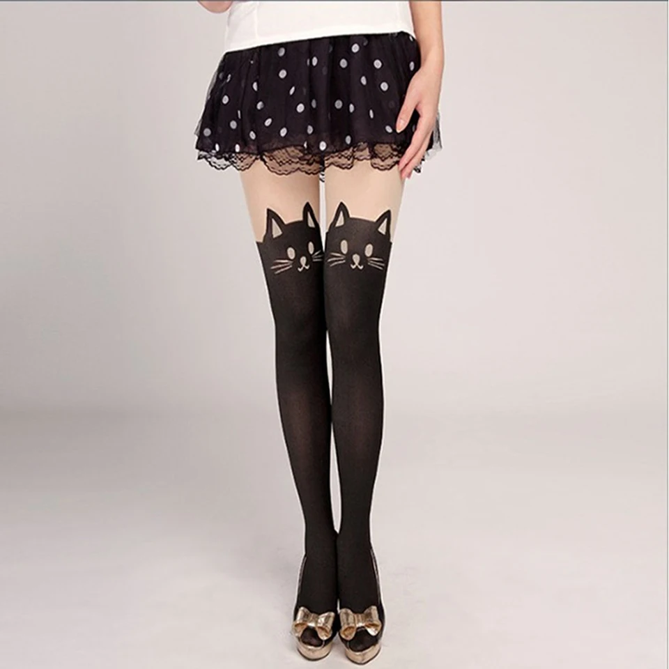 Модные женские колготки в рубчик миленькая татуировка сексуальные тонкие |