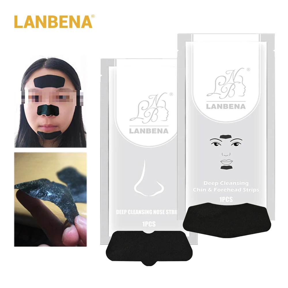 LANBENA маска для удаления черных пор подбородка лба полоска лечения акне черная