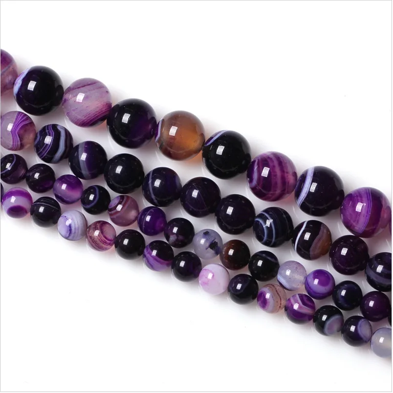 Лидер продаж! Бусины Из Натурального фиолетового Агата 4/6/8/10 мм|loose stones|bead strandsstone fashion |