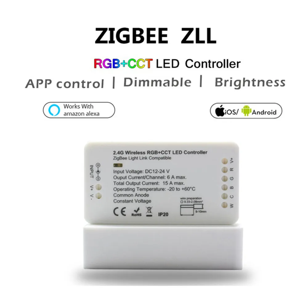 Контроллер светодиодных лент ZIGBEE ZLL RGB + CCT RGBW WWCW Линейный диммер для
