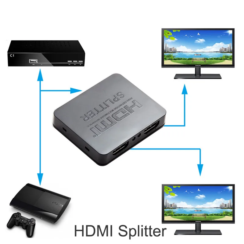 HDMI Разделение тер Full HD 1080 P видео коммутатор HDCP 4 К 1X2 1 в 2 усилитель двойной Дисплей