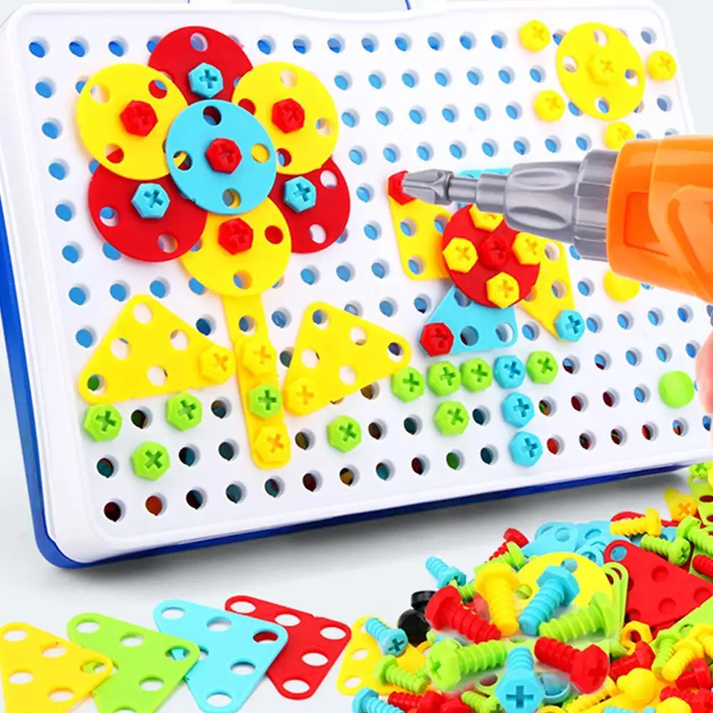 

BuzzDrill Puzzle - Educational Toy assembly disassembly screw nut nut puzzle force toolbox drill toy puzzle assembling blocks