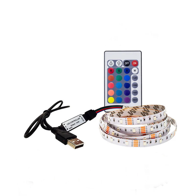 DC 5В USB 3528 RGB Светодиодные ленты светильник/белый/теплый белый не