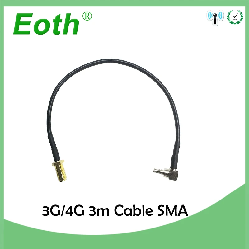 Eoth 5pcs 3g 4G LTE Antenna 10dbi SMA Male Connector Aerial 698-960/1700-2700Mhz IOT magnetic base 3M Clear Sucker Antena