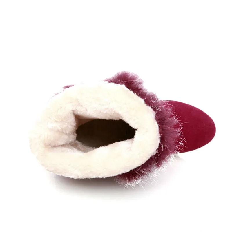 

Dilalula Women Snow Boots Fashion Warm Fur Shoes Woman High Heel Wedge Platform Half-knee High Boots Female Slip On Shoes