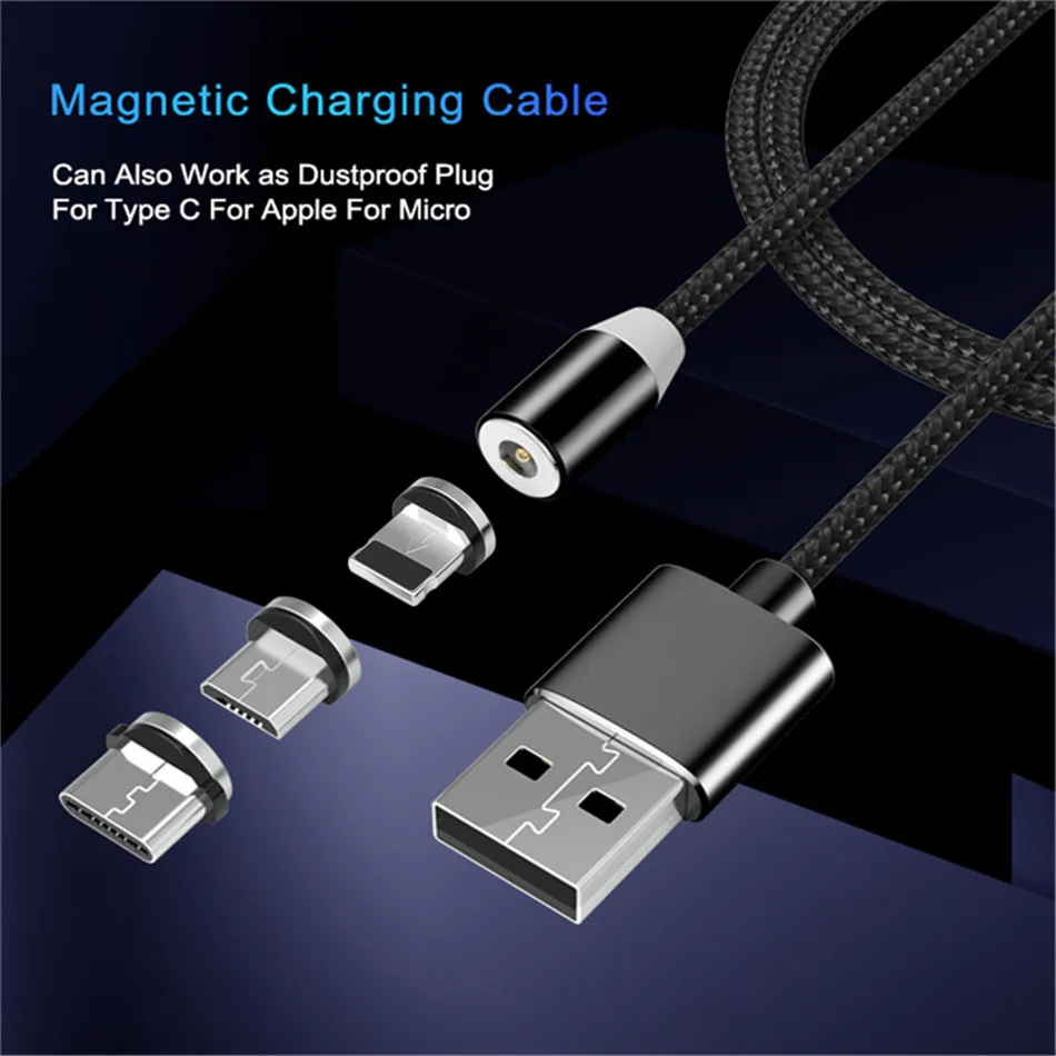NOHON, светодиодный, магнитный, 3 в 1, кабель для зарядки, Micro usb type C, кабели для быстрой зарядки для iPhone 8, 7 Plus, X, samsung, huawei, Xiaomi