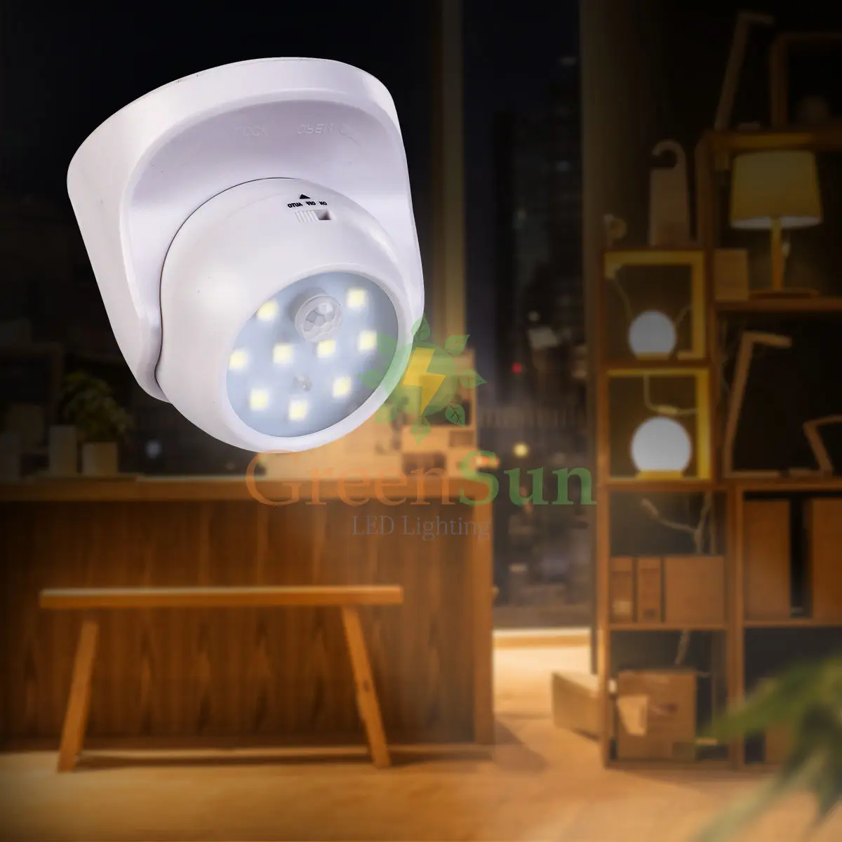 9 светодиодный Ночной светильник с датчиком движения вращение на 360 градусов