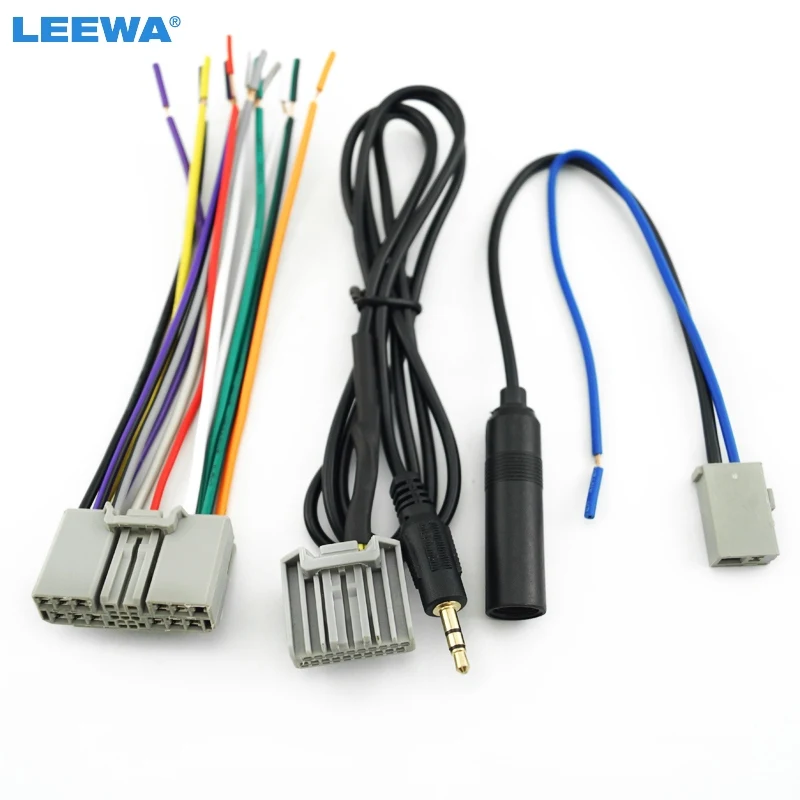 LEEWA Car Head Unit Harness/AUX/Antenna Adapter For Honda Accord/CRV/Civic/Fit/Odyssey Factory OEM Radio  #CA3191