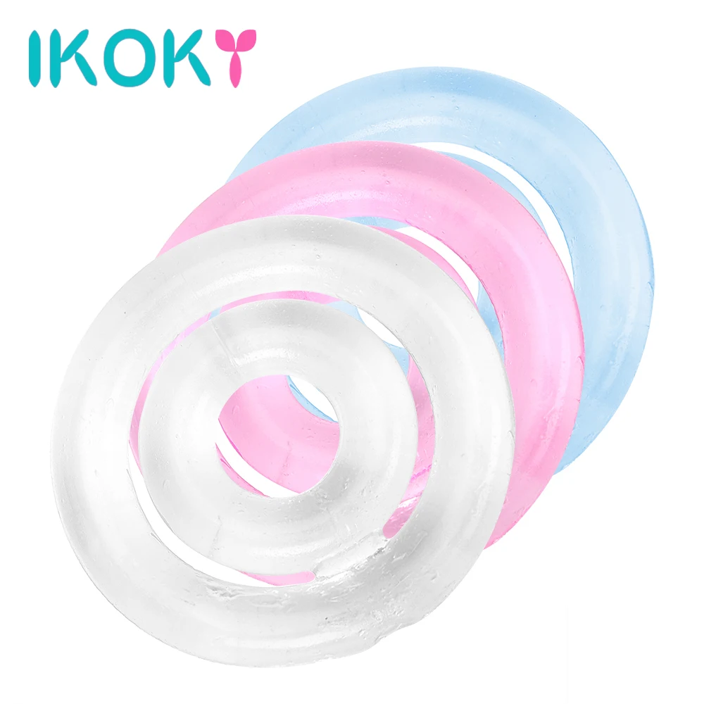 Кольца для пениса IKOKY кольцо двойные воротники силикон увеличить Для мужчин t