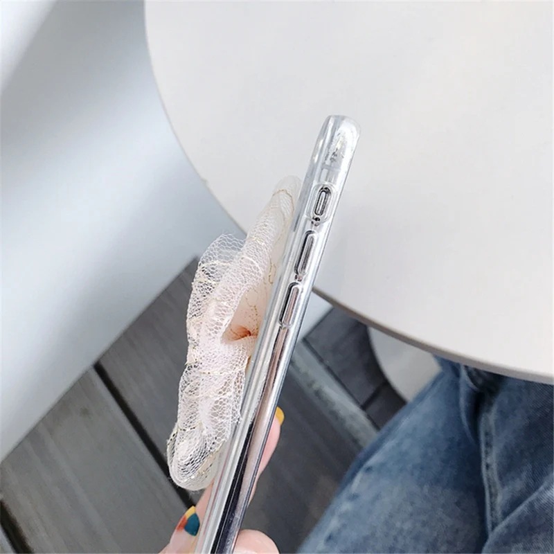 Pink Lace Flower Bud Phone Case for iphone XS Max XR X All-inclusive Anti-fall Soft Cover 6 6s 7 8Plus Female |