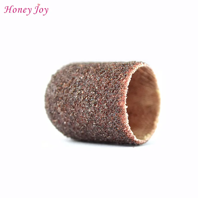50pcs/lot 13*19mm #80 Sanding Block Sleeve Cap Without Grip Bands Manicure File Tools Nail Drill Polishing Accessories | Красота и