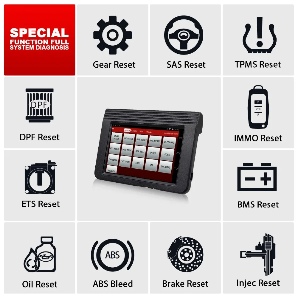 Старт X431 V 8 дюймов OBD2 диагностический сканер для полной системы 11 специальные