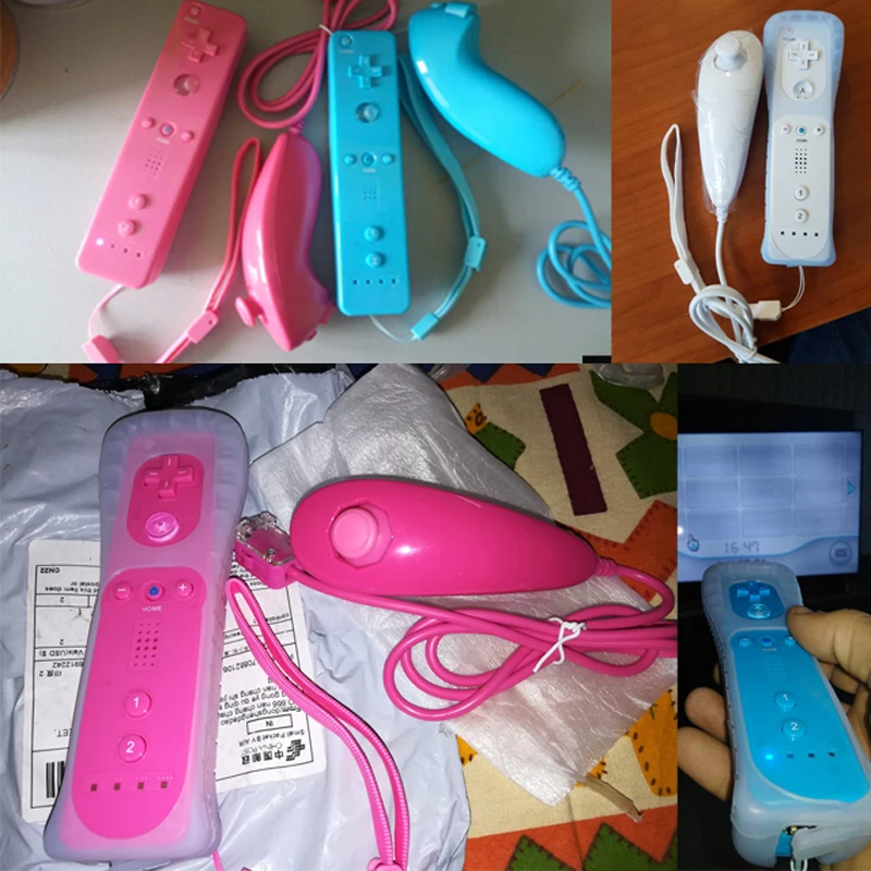 2 в 1 Беспроводной геймпад Для Nintendo Wii дистанционного пульта джойстик + Nunchuck с