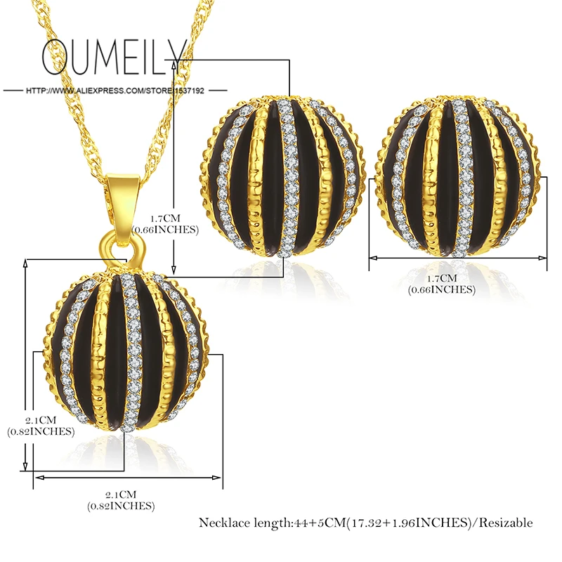 OUMEILY ожерелья серьги для женщин наборы свадебных ювелирных изделий цвет