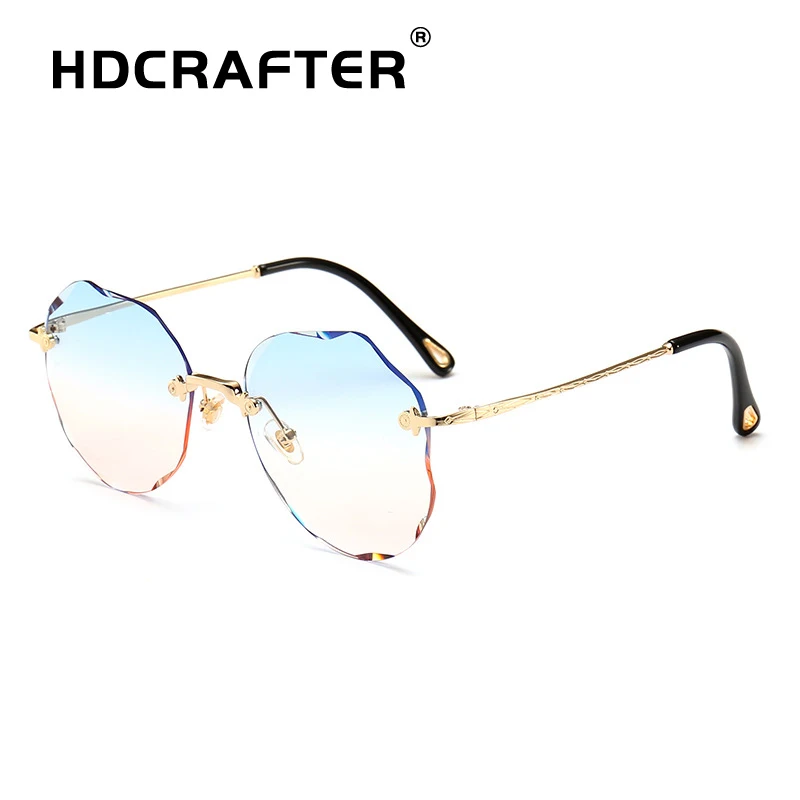 HDCRAFTER женские солнцезащитные очки 2019 Модные без оправы UV400 брендовые