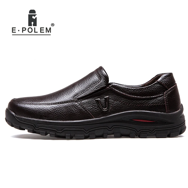 New Fashion England Style Slip-On Leather Casual Shoes 2017 Autumn Winter Breathable Genuine Men | Обувь