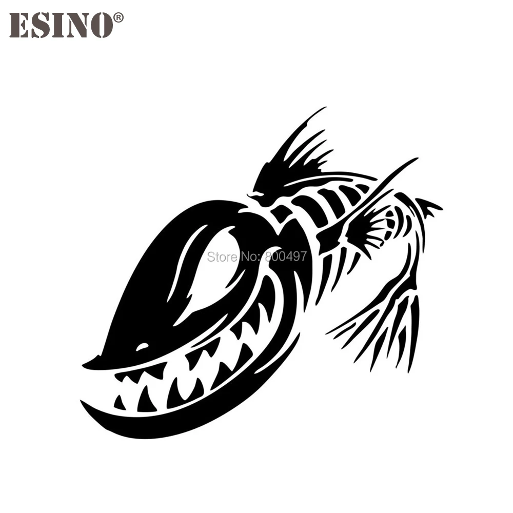 Рыбий скелет череп Рыбалка Монстр светоотражающий материал Авто Наклейка с