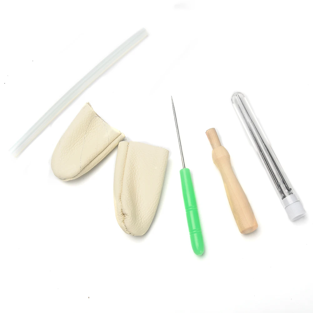 1 Set Needle Tool Felting Tools Stick DIY Workbox Knitting Foam Pad Needles Finger Cots Sewing Accessory Wooden Handle | Дом и сад