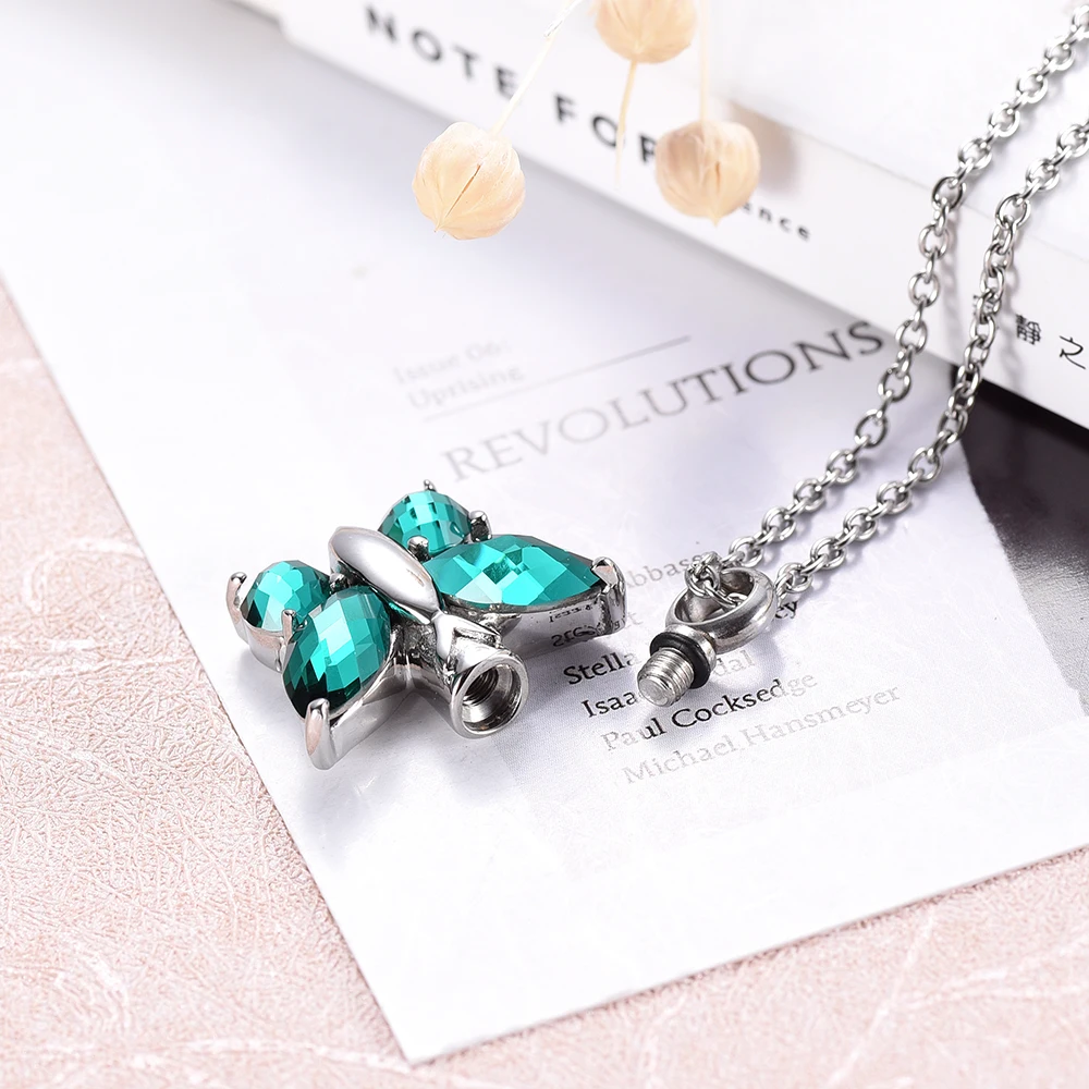 Бабочка серии кремации урна ожерелье мемориальное украшение для праха Keepsake из нержавеющей стали Урна кулон