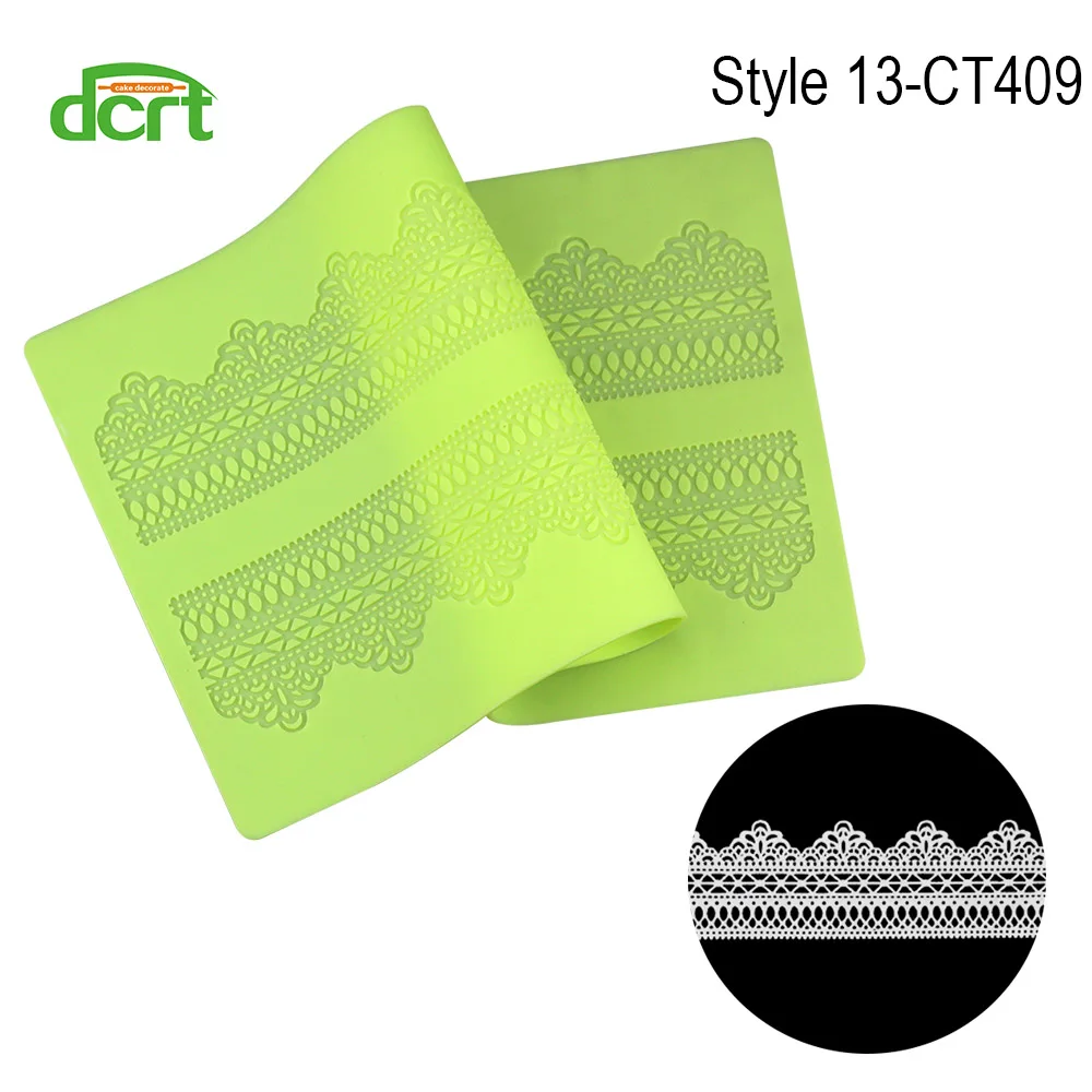 Style 13-CT409 15 видов стилей силиконовые формы помадка торт кружева рельефный торт плесень сахар кружева коврик украшения торта инструменты тиснение коврик - Цвет: Style 13-CT409