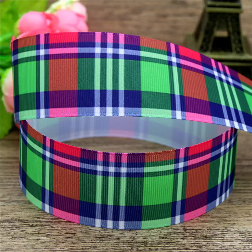DUWES 1,5 '' клетчатая Геометрическая напечатанная лента корсаж аксессуар hairbow головной убор DIY Украшение 38 мм D762