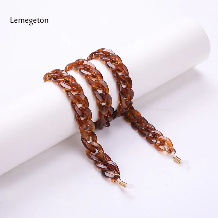 Lemegeton Модные женские цепочки для очков акриловые солнечные очки с цепочкой и большими очками для чтения подвесной ремешок на шею