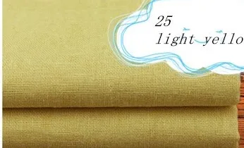 25light yellow 1 метр ткань из льна и хлопка для пошива стеганая Лоскутная Ткань DIY шторы в простом стиле из плотной ткани telas жира четверти ручной работы Рукоделие zakka - Цвет: 25light yellow